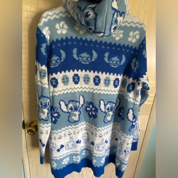Disney Lilo & Stitch Fair Isle Stitch & Scrump Sherpa Womens Open Cardigan 2X - Picture 8 of 10